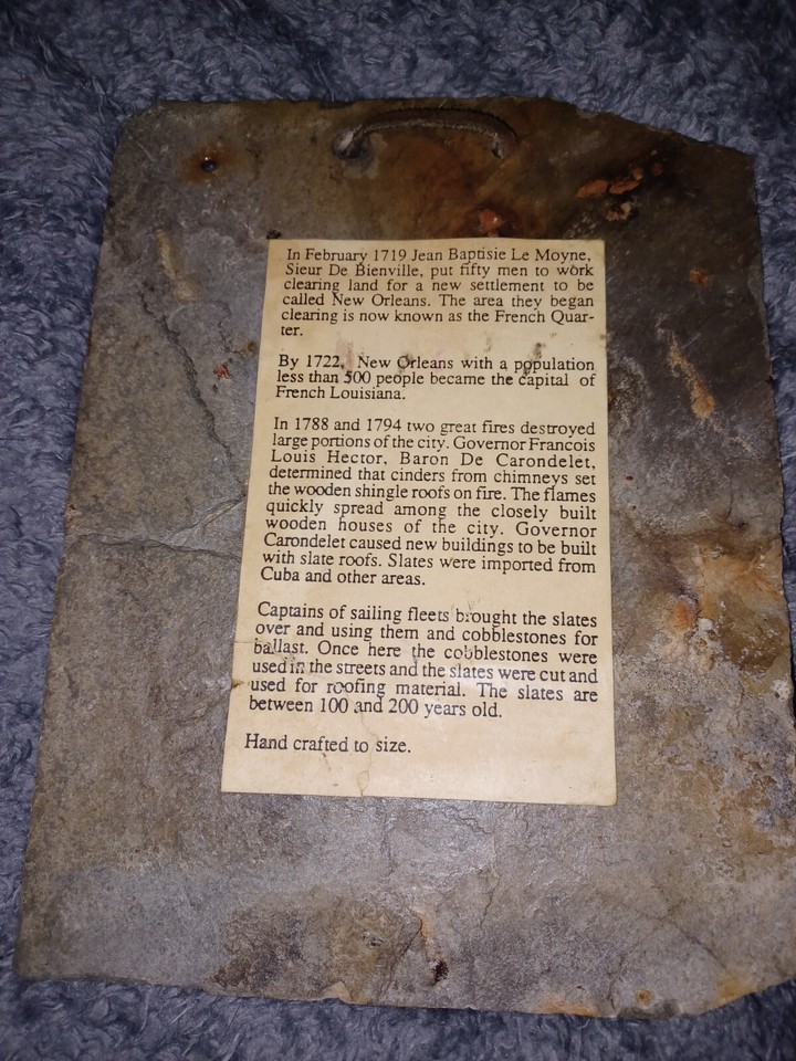 DON DAVEY PRINT ON 175 YEAR OLD SLATE ST LOUIS CATHEDRAL NEW ORLEANS