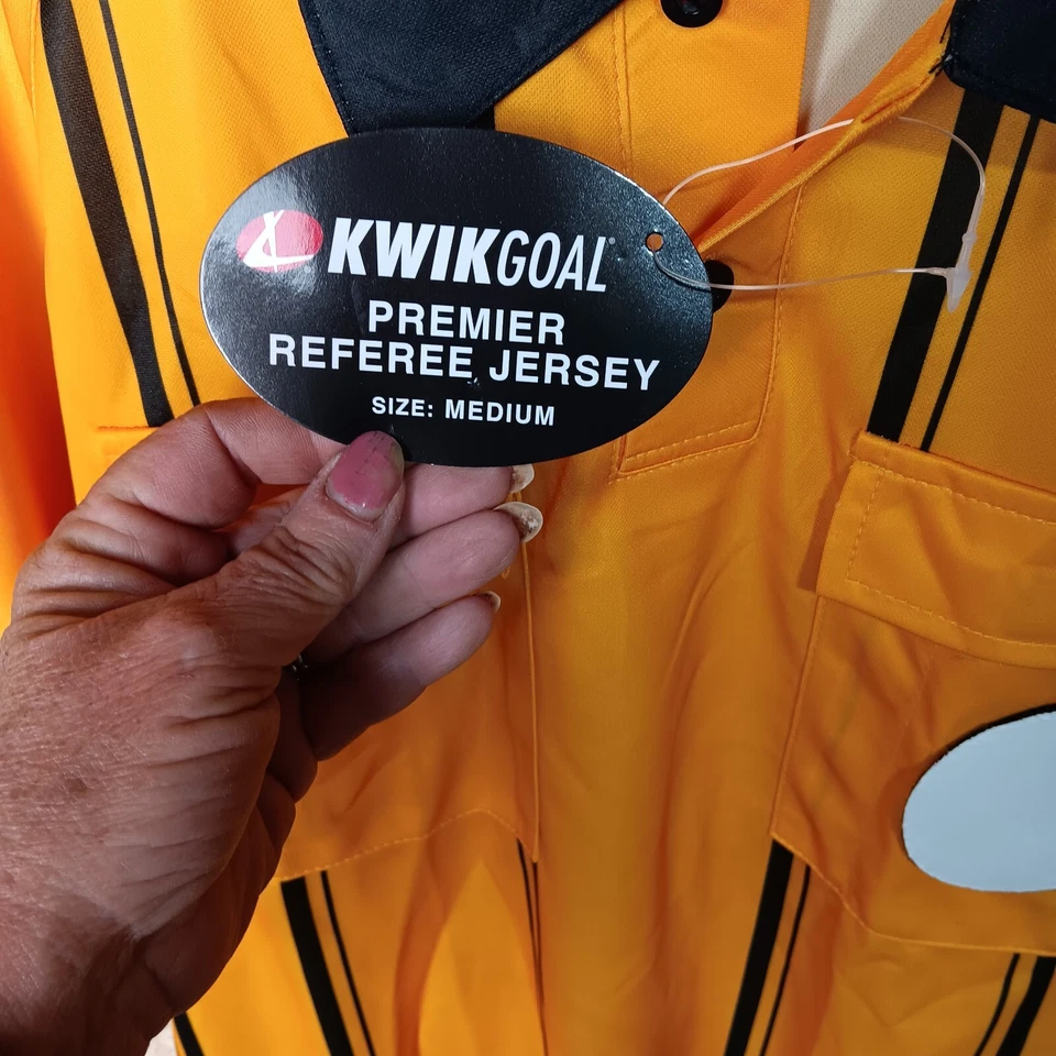 Kwik Goal Official Soccer Referee Jersey Mens Size Medium - Gold/Yellow NWT - Image 2 of 4