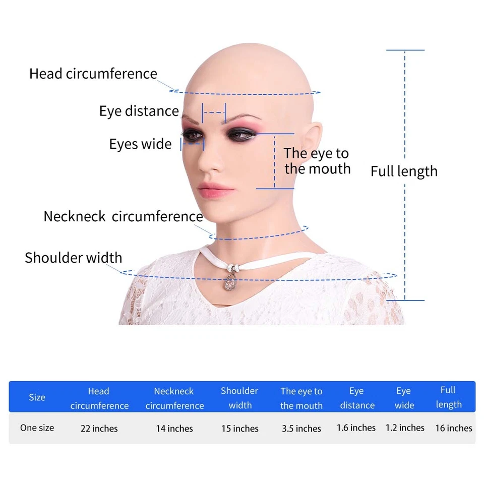 Silikon Crossdresser Maske Weibliche Kopfmaske Gesicht Cosplay Transvestite - Bild 4 von 4