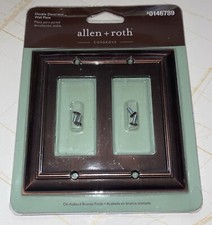 New Allen  Roth Double outlet Receptacle Cover Wall plate Bronze Finish
