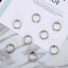 360 Rotating Simple Cell Phone Ring Stand Holder iPhone Galaxy Android- Clear