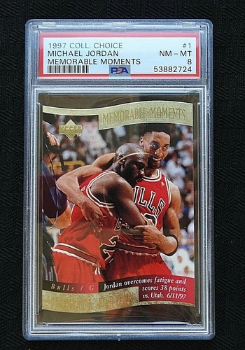 1997 Collectors Choice Memorable Moments Michael Jordan #1 PSA 8 Sick MJ Pippen