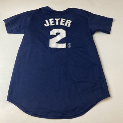 New York Yankees Derek Jeter youth? Large Majestic Blue button up