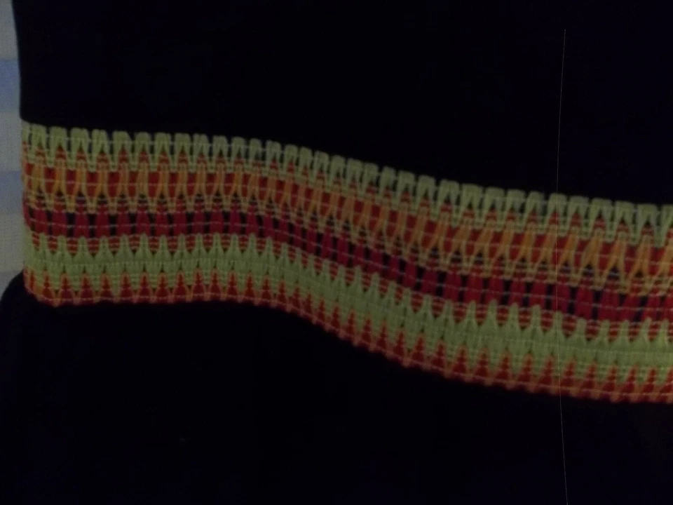 Saia Bamboo Traders Camadas Tamanho 6 Estilo Boho Vintage Preta Multi Acabamento - Imagem 4 de 4