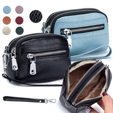 Womens Change Wallet Money Purse Leather Card Holder Clutch Zipper Coin Bag Gift