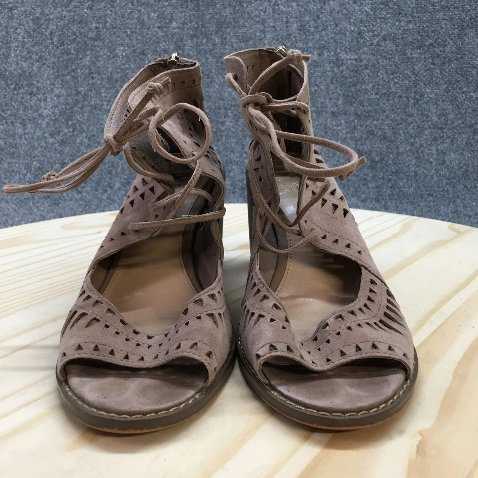 Vince Camuto Sandals Womens 8.5 M Tarita Gladiator Brown Leather Lace Up Heels - Image 4 of 4