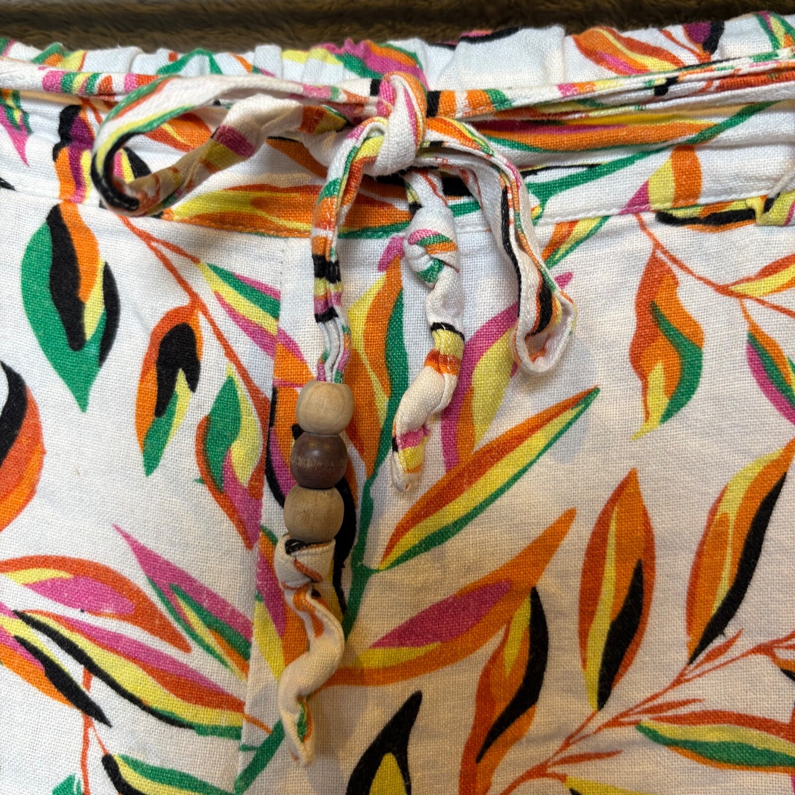 Calligraphie Botanic Linen Blend Drawstring Casua… - image 3