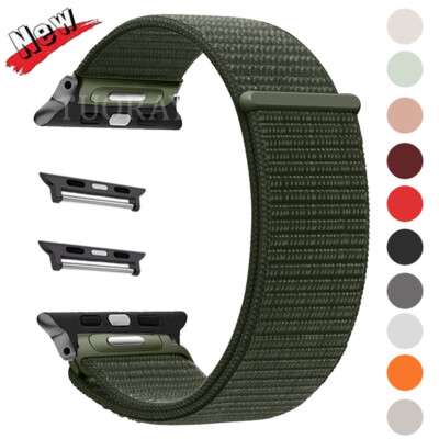 For Apple Watch Series 10/9/SE/7/6/5 Nylon Sport Loop iWatch Band Strap 38-49MM