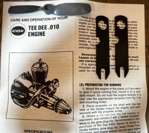 Vintage Flying Model Airplane Engine Cox TD Tee Dee .010 NO. 130 Never Used - Picture 3 of 6