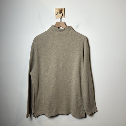 Roundtree & York Men’s 100% Cotton Tan 1/4 Zip Sweatshirt size L - Picture 5 of 10