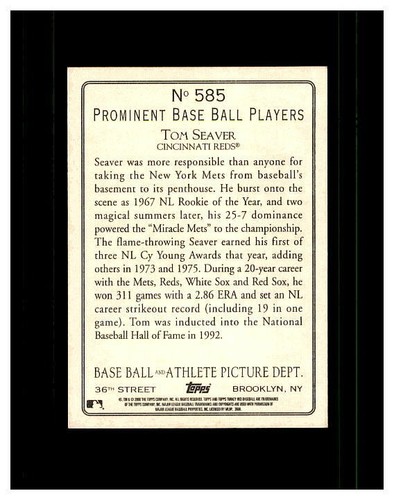 TOM SEAVER YOU PICK SEE SCANS OF EVERY CARD ALL TOM SEAVER CARDS ODD BALL METS - Bild 165 von 183