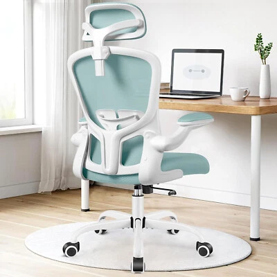 MARKENLOS Bürostuhl Ergonomischer Gaming-Stuhl mit Verstellbarer Kopfstütze Wirbelstütze