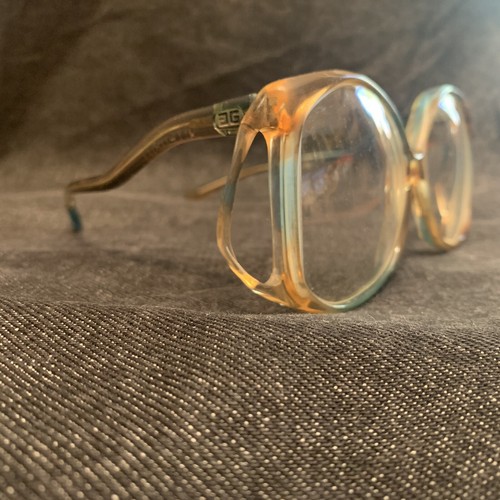 Vintage GIVENCHY Turquoise Swoop Butterfly Oversize BIG EYE glasses Frame Repair - Picture 2 of 24