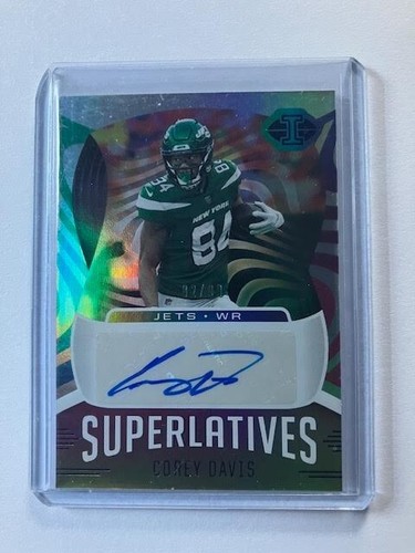 2021 Panini Illusioni Calcio Corey Davis Superlativi Auto 82/99 SP Jets