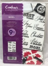 Crafter's Companion Unmounted Rubber Festive Craft Stamp - Noel 9 PIECE