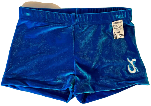 GK CHEER ADULT X-SMALL MICRO MINI WORK SHORTS TURQUOISE VELVET GYMNASTS DANCE XS - 第 1/8 張圖片