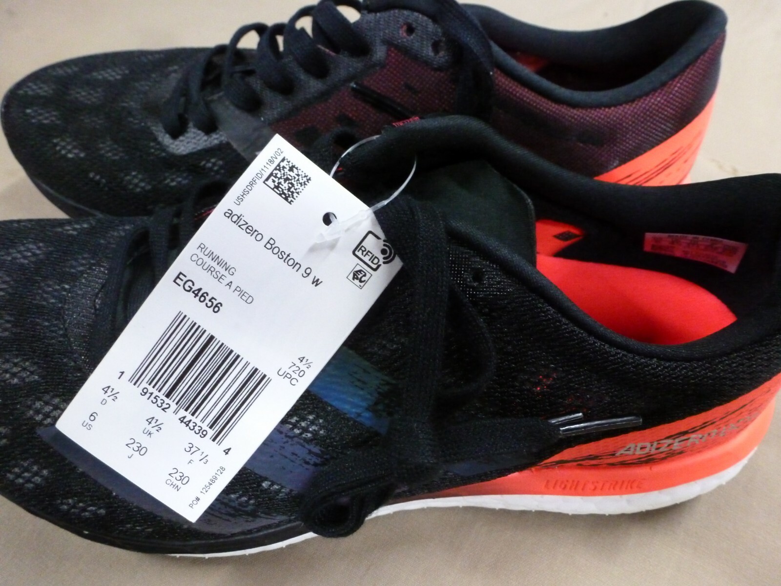 Size 6 - adidas adizero boston 9 Black Signal Pink for sale online | eBay