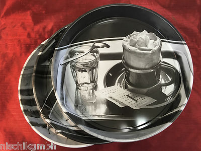 Geschenk Gastro Tablett Serviertablett rund Laura & Corrado Kaffee Wein Ø 35cm