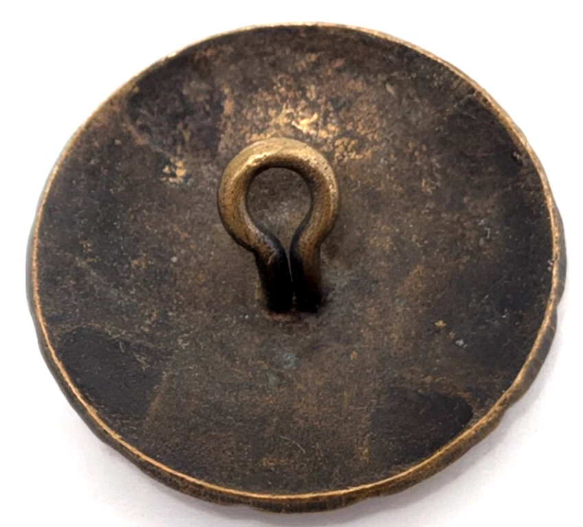 Antiguo Victoriano Francés Champleve Esmalte Latón Dorado Floral Azul 7/8" Botón Foto 2 de 2