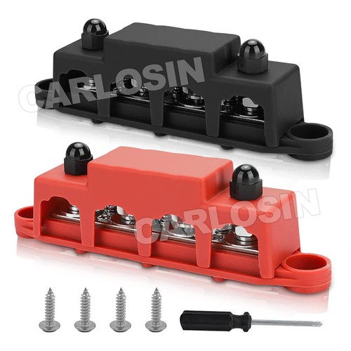 2pcs 4 Post Power Distribution Block Terminal Screw Bus Bar 250A 12V-48V DC M8 - Picture 11 of 11