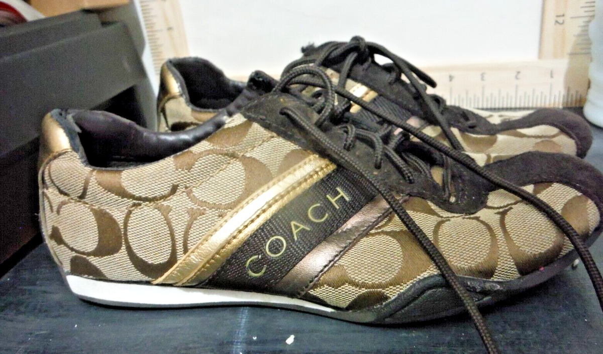 Coach Jayme Signature C Canvas Tennis Shoes Sneakers Q582 Size