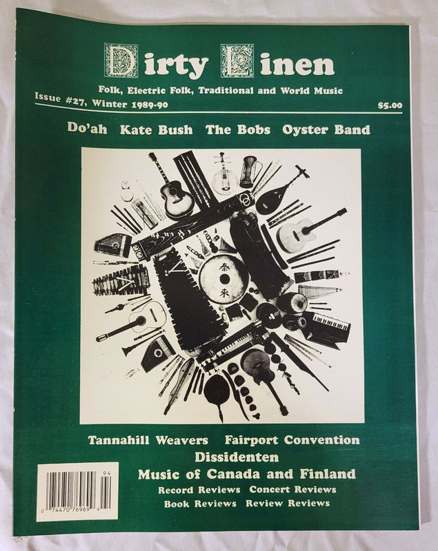 Dirty Linen folk & world music mag #27 Winter '89-90 RARE Kate Bush/The Bobs/+