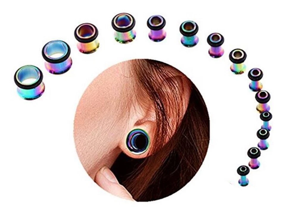  Edelstahl Single Flare Ohr Tunnel O-RING Stretcher Kegel Stecker 3-14 mm - Bild 3 von 3