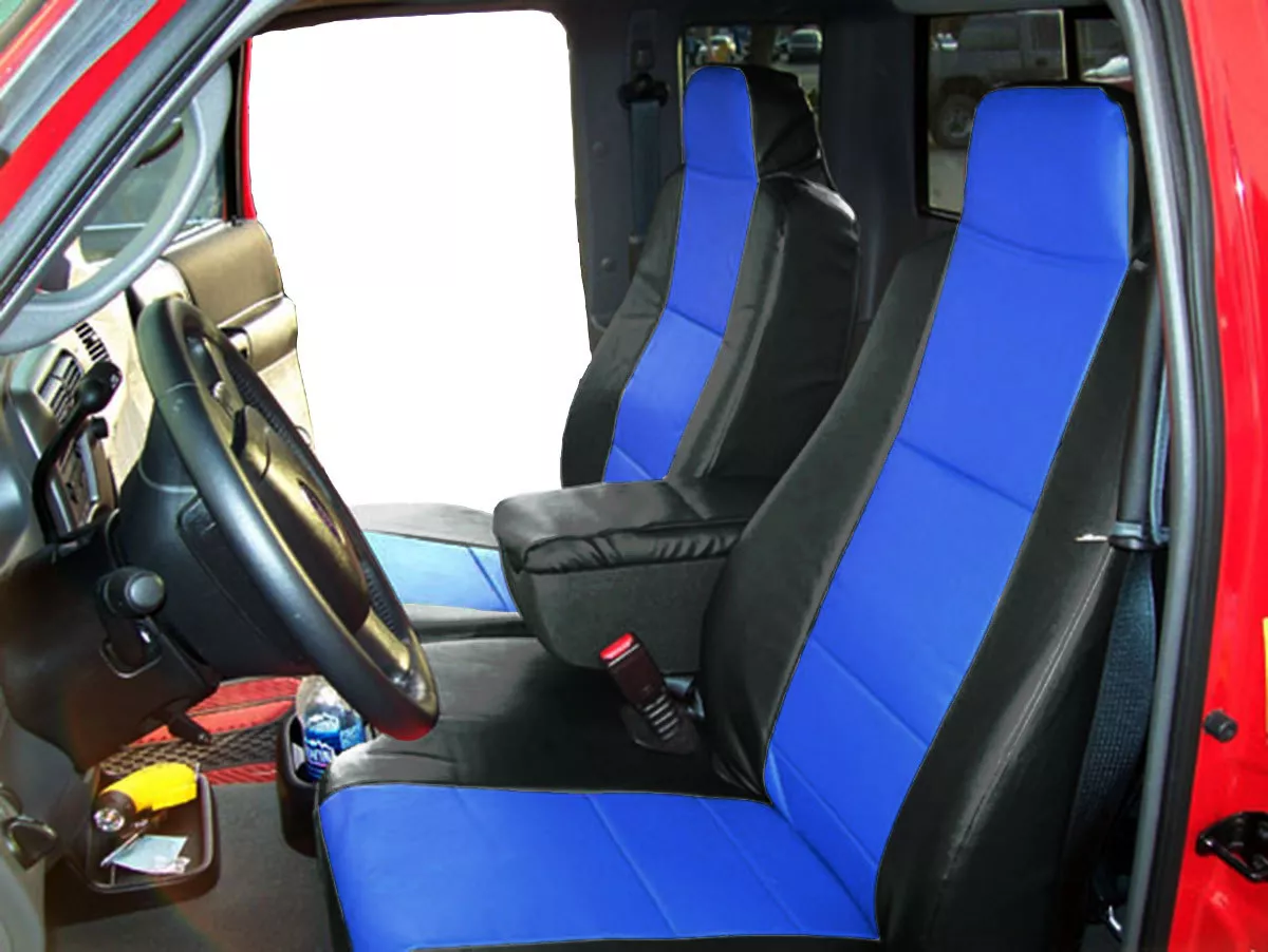 FORD RANGER 2010-2011 BLACK/BLUE CUSTOM FIT SEAT amp; CONSOLE  COVERS eBay