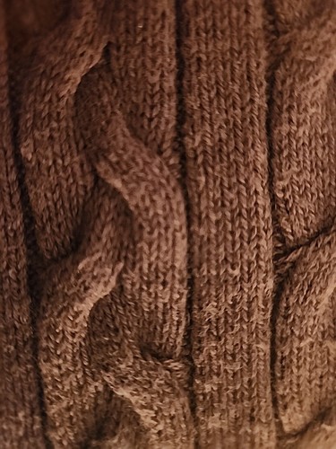 Womans Tommy Bahama 1/4 zip brown cable knit cotton cashmere blend sweater L - Bild 4 von 11
