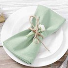 4PC 30X45CM Wedding Cloth Napkins Sage Green Cotton Fabric Dinner Kitchen Towels