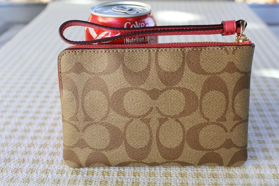 NWT Coach Corner Zip Wristlet In Signature Canvas With Disco Patches C7290 IME7V - Image 4 of 4