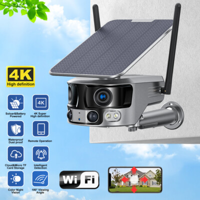 4G/WIFI Wireless Solar Kamera 8MP WiFi Dual Objektiv Optische Zoom w/Solar Panel