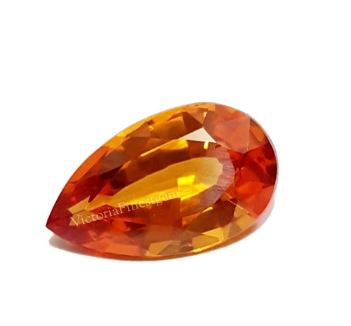 Orange Sapphire Natural 8.70 Ct Pear Shape Ring Size Loose Gemstone - Picture 2 of 7