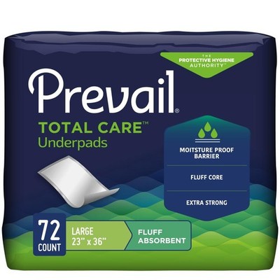 Prevail Incontinence Fluff Underpads 23x36 In Disposable Light Absorbency 72 Ct