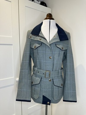 HIDE PARK DAMEN WASSERDICHT WOLLE TWEED SPORT DUFFLECOAT GRÖSSE 8 10 S 