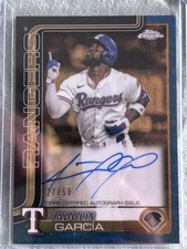 Adolis Garcia 2025 Topps Gilded Collection #CGA-AG Blue Gold Auto /50 Rangers