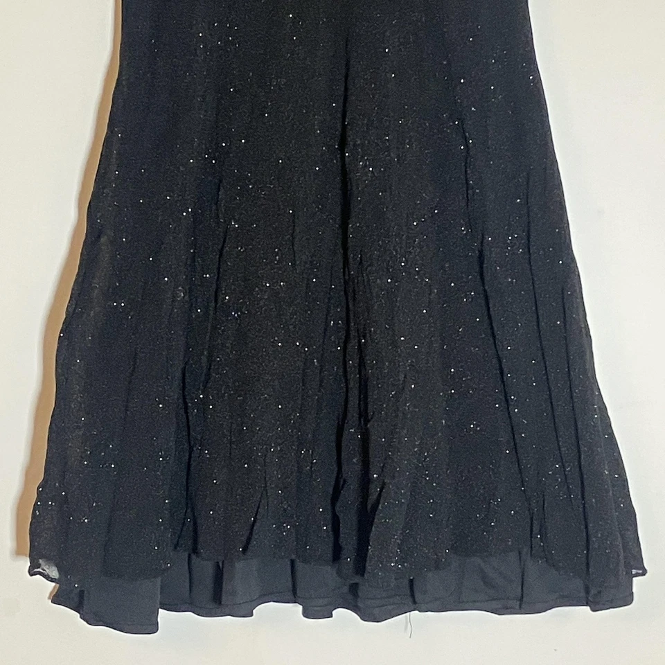 VINTAGE Zum Zum Dress Womens 9-10 Black Glitter Mesh Mock Neck Skater 90s Y2K M - Image 3 of 4