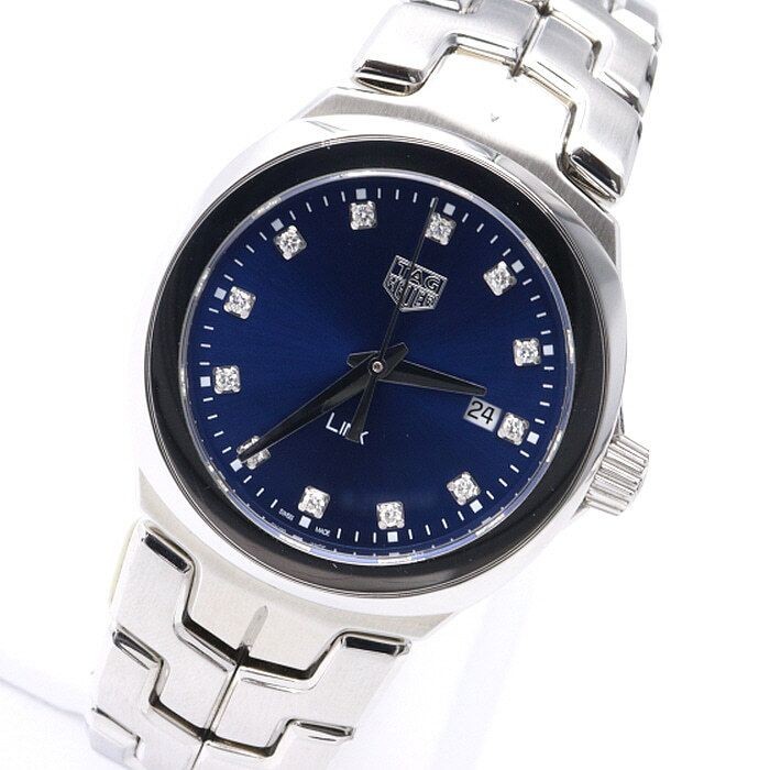 Tag Heuer WBC1318 12P Diamond Link 32MM Blue Dial Quartz Women's