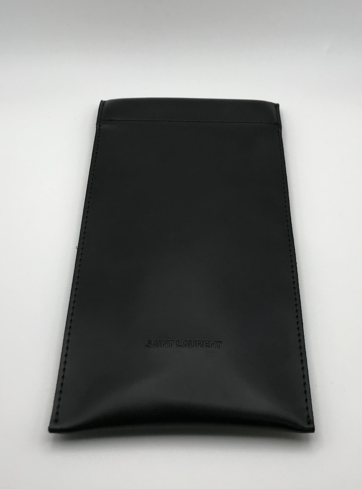 New Authentic Saint Laurent Black Medium Glasses Leather Case Cleaning Cloth
