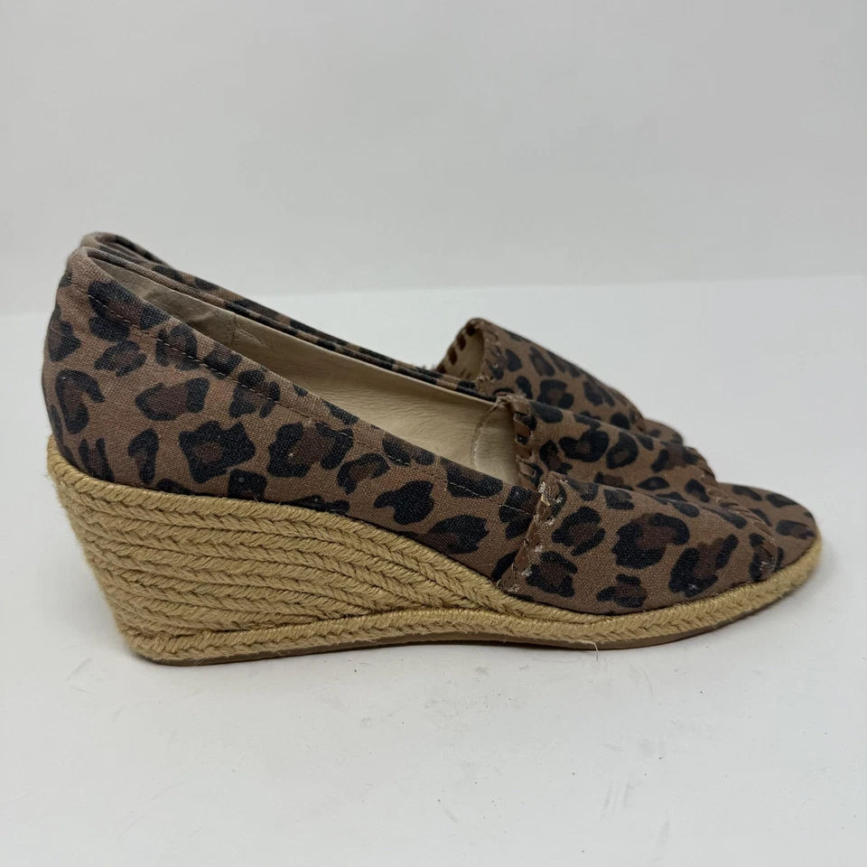 Zapatos Jack Rogers Mujer Talla 8.5 Estampado Leopardo Alpargata Tacones Cuña Foto 2 de 4