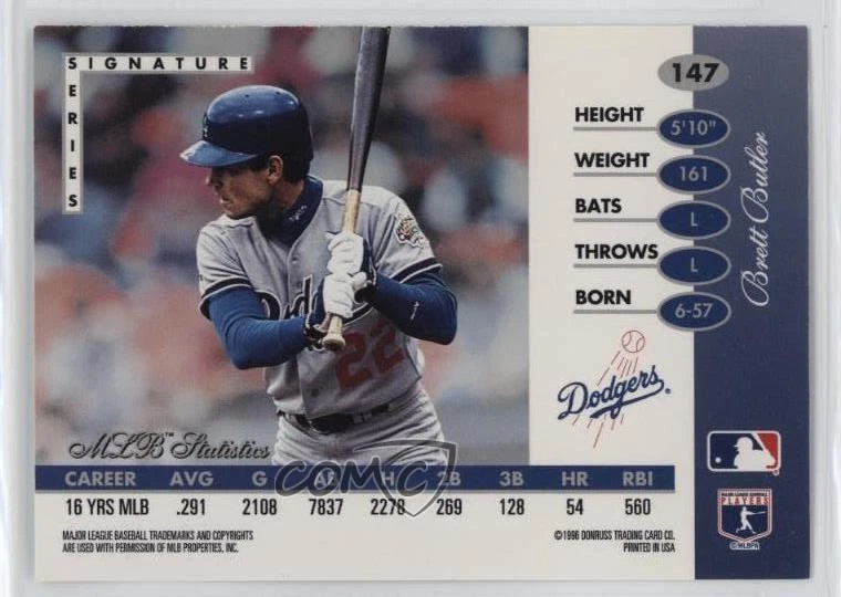 1996 Leaf Signature Series Brett Butler #147 - Image 2 of 2