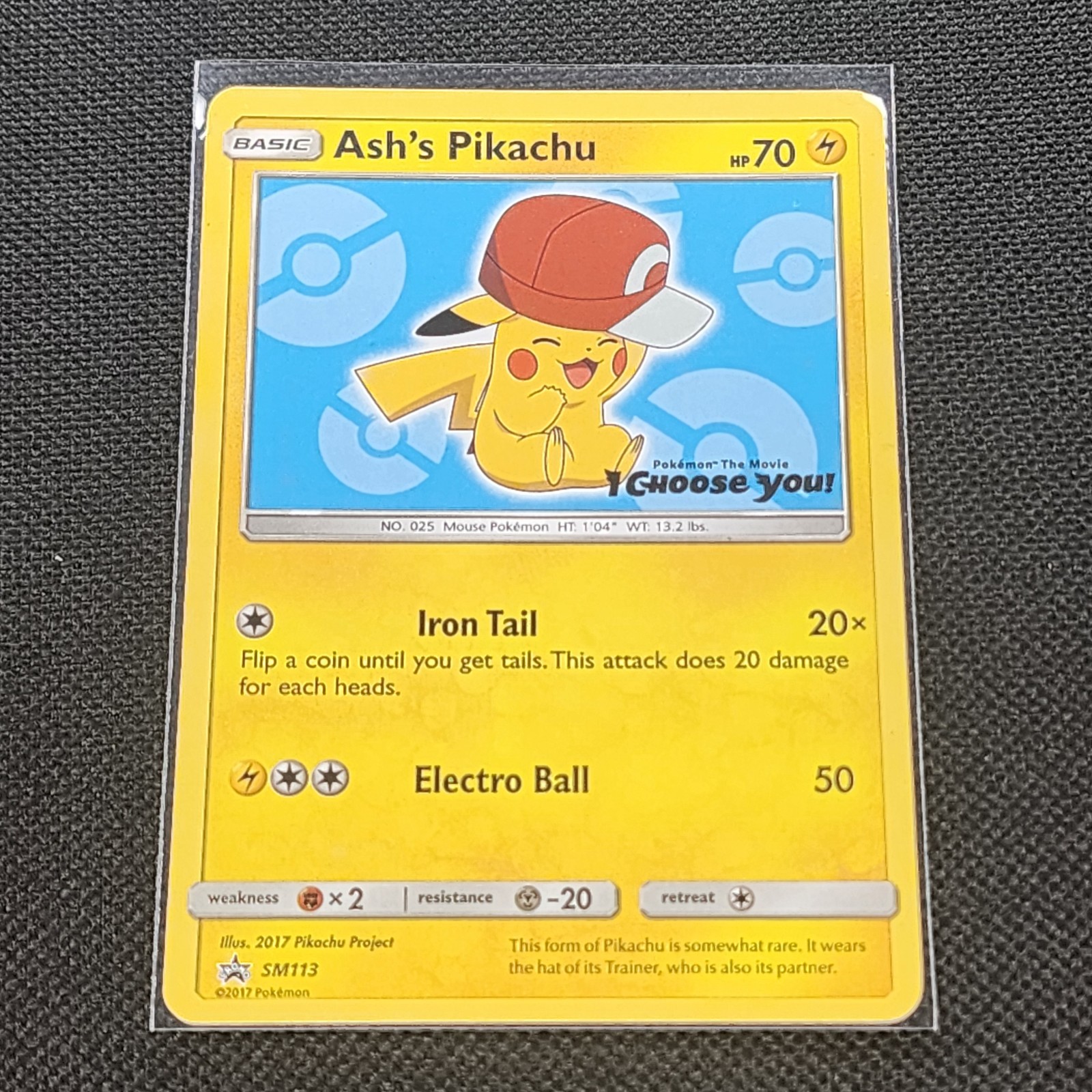 Ash's Pikachu - SM113 - Black Star Promo - Pokemon Card - NM/M