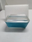 Vintage Pyrex 502-B Blue Covered Refrigerator Dish w/502-C Lid( READ LID NOTE!!)