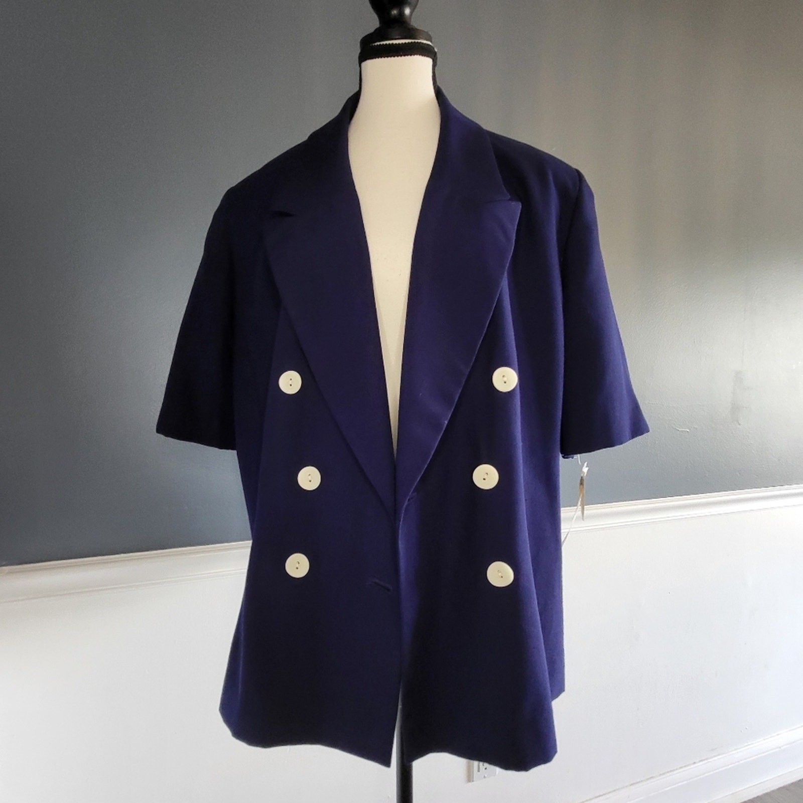 Vtg Pendleton Shortsleeve NWT Double Breasted Blu… - image 7