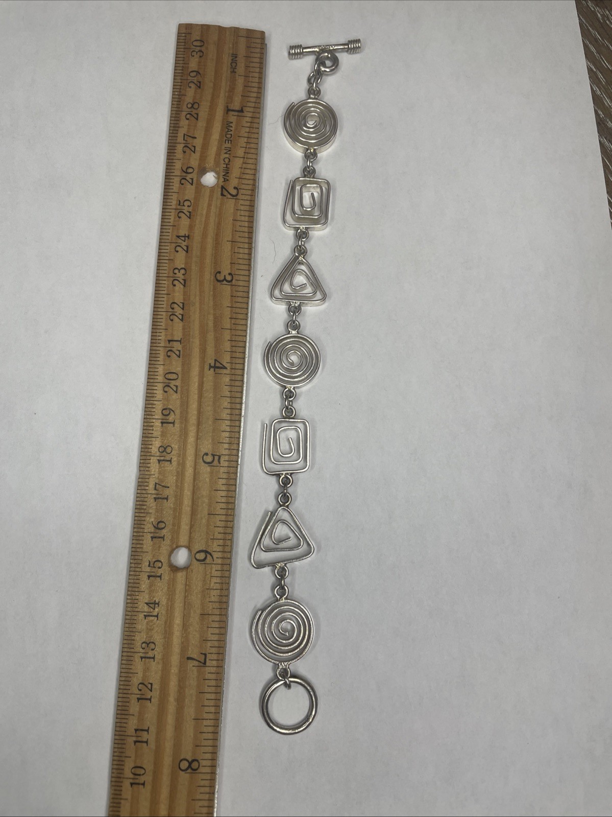 Vintage Solid Sterling Spiral Shapes Modernist To… - image 4