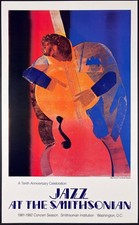 Romare Bearden 1981 Jazz at the Smithsonian Bass Concerto Vintage Poster