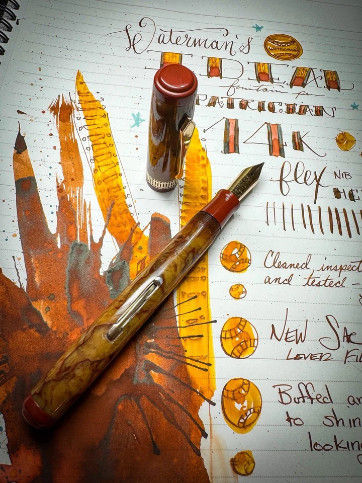 Waterman’s Ideal Patrician In Onyx  Circa 1930’s ~ 14k Flex Nib ~  Serviced - Image 4 of 4