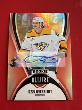 2025-26 UD Allure Hockey #123 Ozzy Wiesblatt Rookie Red Rainbow Autograph Card
