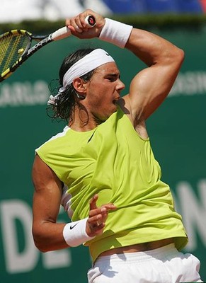 Rafael Nadal of Spain in his match v Arnaud Clement of France duri- Old Photo 1