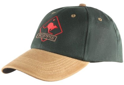 Scippis Oilskin Cap Tan-Grün   Wetterfeste Outdoor Cap | Ideal bei Wind & Wetter